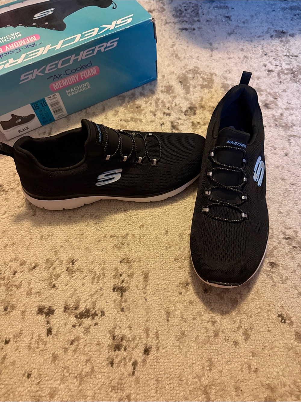 Skechers Black Slip-On Sneakers with Memory Foam